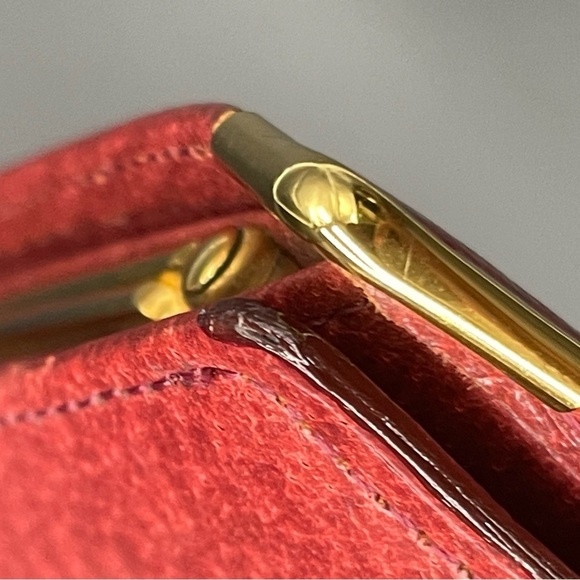 Valentino Garavani Red Kisslock Coin Pouch Snap Closure Wallet - Picture 7 of 17